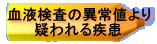 血液検査の異常値より 疑われる疾患